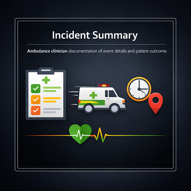 Incident report screen